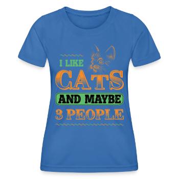 I like cats lustiger Spruch lustige Sprüche - Frauen Funktions-T-Shirt - Königsblau - Vorne - AI Model Female 172 light (172cm)