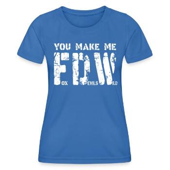 Fox Devils Wild FDW Fox Devil Wild Denglish - T-shirt sport Femme - bleu roi - Devant - AI Model Female 172 light (172cm)