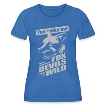 Fox Devils Wild FDW Fox Devil Wild Denglish - T-shirt sport Femme - bleu roi - Devant - AI Model Female 172 light (172cm)