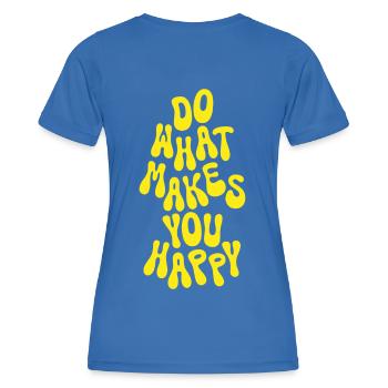 Do what makes you happy sonnengelb Spruch Retro - Frauen Funktions-T-Shirt - Königsblau - Hinten - AI Model Female 172 light (172cm)