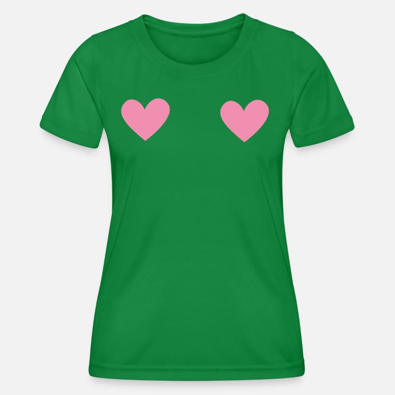 Double hearts - Women's Functional T-Shirt - kelly green