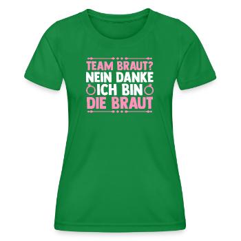 JGA Team Braut Junggesellinnenabschied - Frauen Funktions-T-Shirt - Kelly Green - Vorne - AI Model Female 172 dark (172cm)