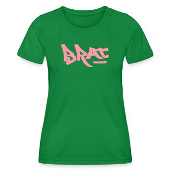 Pink Brat logo text as graffiti - Women's Functional T-Shirt - kelly green - Front - AI Model Female 172 dark (172cm)