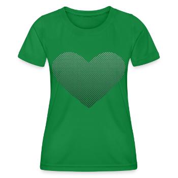 Love - Heart Bubble Grey Gradient - Women's Functional T-Shirt - kelly green - Front - AI Model Female 172 dark (172cm)