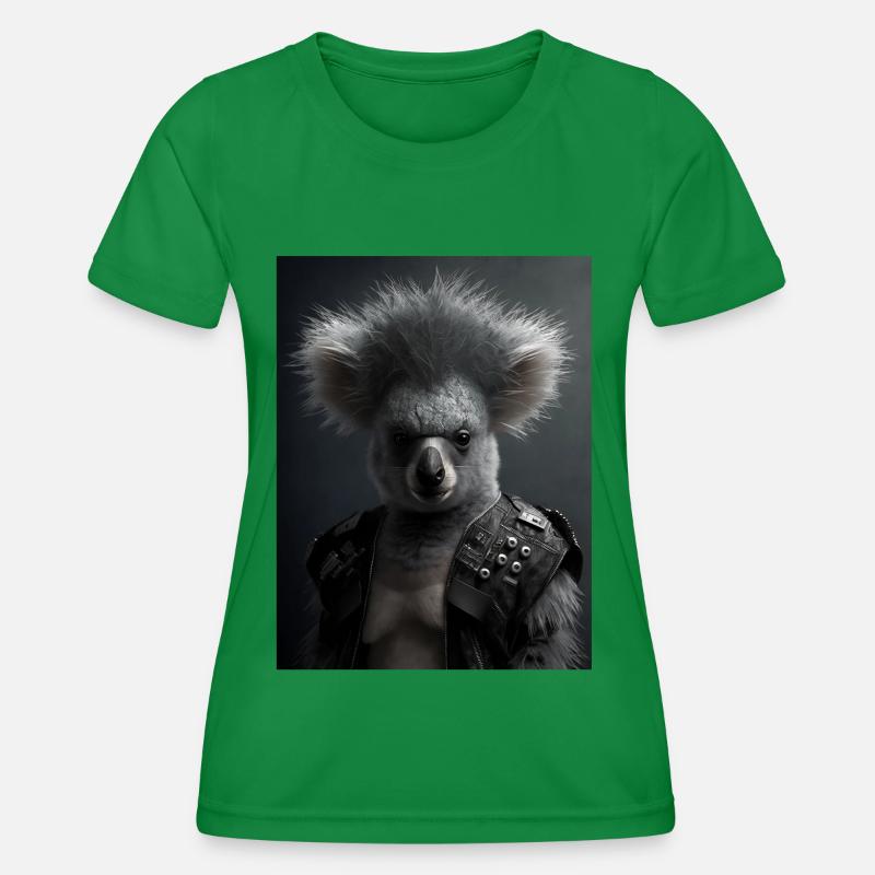 Cool Punk Koala - Women's Functional T-Shirt - kelly green