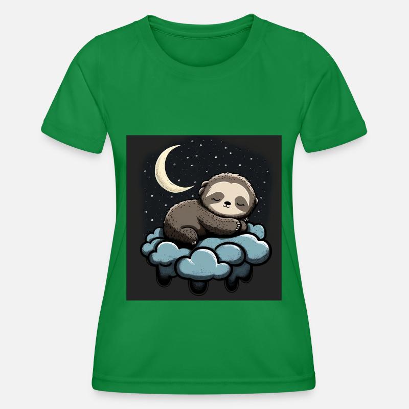 Sleeping Sloth - Women's Functional T-Shirt - kelly green
