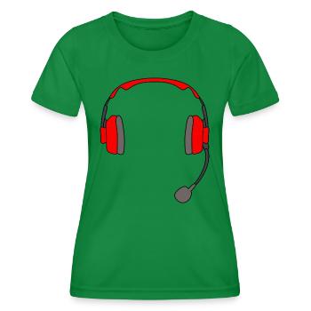 Headset Gaming Kopfhörer - Frauen Funktions-T-Shirt - Kelly Green - Vorne - AI Model Female 172 dark (172cm)