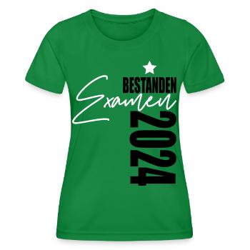 Examen 2024 bestanden - Frauen Funktions-T-Shirt - Kelly Green - Vorne - AI Model Female 172 dark (172cm)