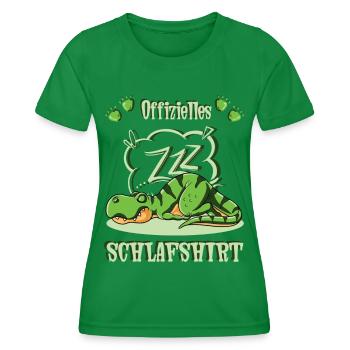 Dinosaurier Tyrannosaurus Rex Schlafshirt - Frauen Funktions-T-Shirt - Kelly Green - Vorne - AI Model Female 172 dark (172cm)