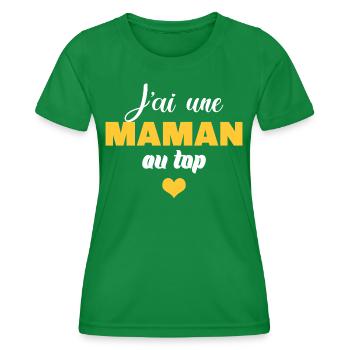 J'ai une maman au top - T-shirt sport Femme - vert - Devant - AI Model Female 172 dark (172cm)