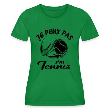 Ich kann nicht, ich habe Tennis - Frauen Funktions-T-Shirt - Kelly Green - Vorne - AI Model Female 172 dark (172cm)
