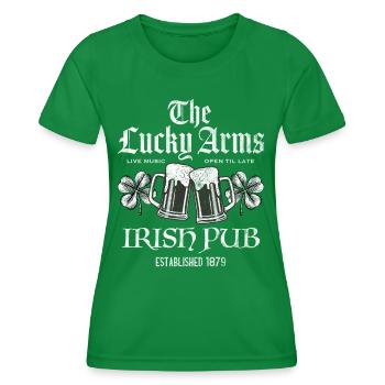 Lucky Arms Irish Pub - Frauen Funktions-T-Shirt - Kelly Green - Vorne - AI Model Female 172 dark (172cm)