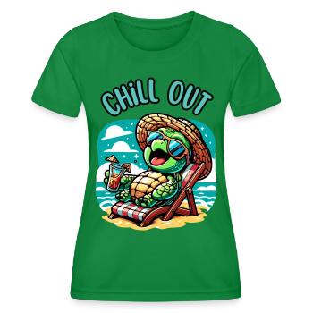 Schildkröte Chill Out - Frauen Funktions-T-Shirt - Kelly Green - Vorne - AI Model Female 172 dark (172cm)
