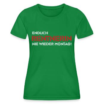 Endlich Rentnerin - Nie wieder Montag! (1) - Frauen Funktions-T-Shirt - Kelly Green - Vorne - AI Model Female 172 dark (172cm)