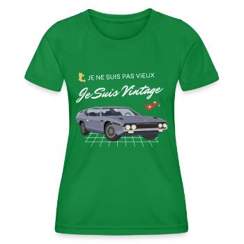 De n'suis pas vieux de suis vintage daddy - Women's Functional T-Shirt - kelly green - Front - AI Model Female 172 dark (172cm)