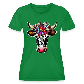 Muh-tiful II - Women's Functional T-Shirt - kelly green - Front - AI Model Female 172 dark (172cm)
