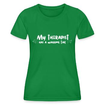 Mon chien est mon thérapeute - T-shirt sport Femme - vert - Devant - AI Model Female 172 dark (172cm)
