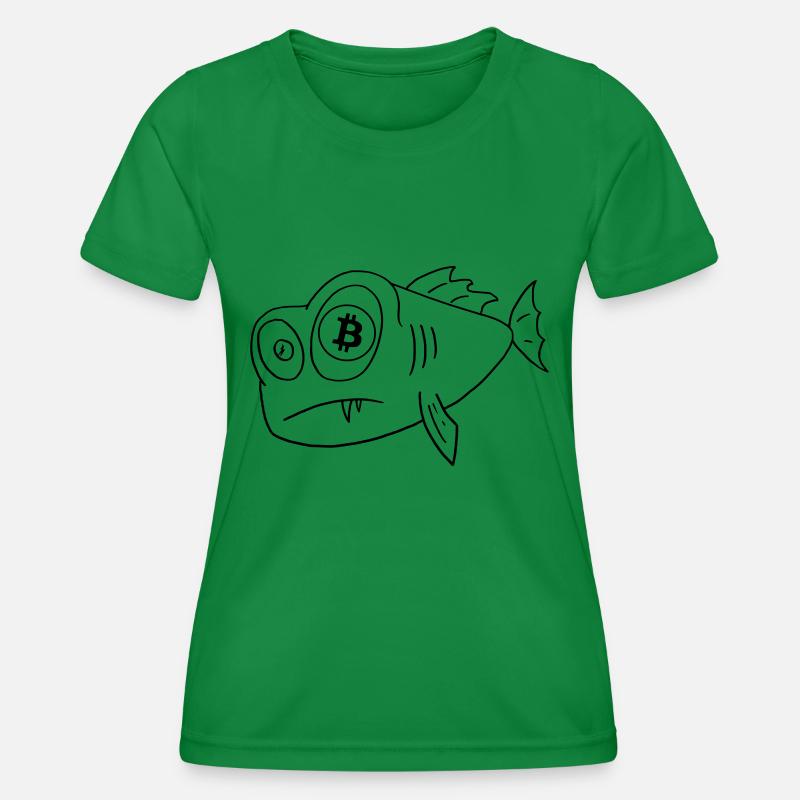 bitcoin fish fish with bitcoin eye - Women's Functional T-Shirt - kelly green