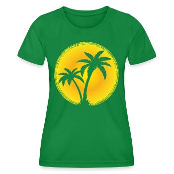 Sun Palm - Women's Functional T-Shirt - kelly green - Front - AI Model Female 172 dark (172cm)