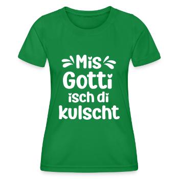 Mis Gotti isch di kulscht Patentante Taufe Patin - Frauen Funktions-T-Shirt - Kelly Green - Vorne - AI Model Female 172 dark (172cm)