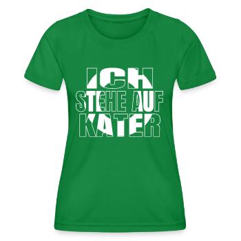 geschenk geek großkatze streunerkatze spaß witzig - Frauen Funktions-T-Shirt - Kelly Green - Vorne - AI Model Female 172 dark (172cm)