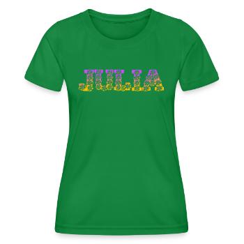 First name Julia - Women's Functional T-Shirt - kelly green - Front - AI Model Female 172 dark (172cm)