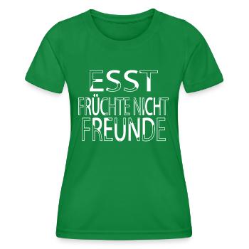 fleischlos pro vegan essen veganismus statement - Frauen Funktions-T-Shirt - Kelly Green - Vorne - AI Model Female 172 dark (172cm)