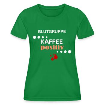 KAFFEEpositiv - Frauen Funktions-T-Shirt - Kelly Green - Vorne - AI Model Female 172 dark (172cm)