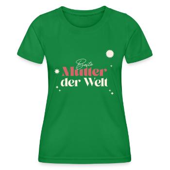 Beste Mutter der Welt-Muttertag - Frauen Funktions-T-Shirt - Kelly Green - Vorne - AI Model Female 172 dark (172cm)