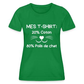 Chien de race border collie 3 - T-shirt sport Femme - vert - Devant - AI Model Female 172 dark (172cm)