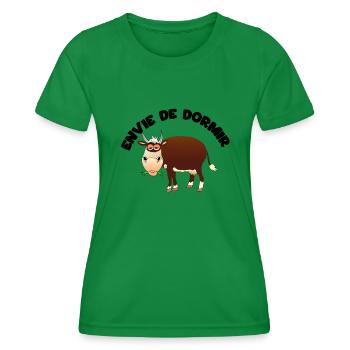 envie de dormir vache abondance - T-shirt sport Femme - vert - Devant - AI Model Female 172 dark (172cm)