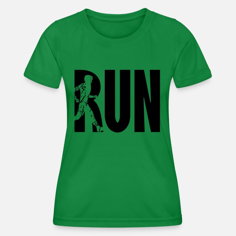 Run Training Logo - Women's Functional T-Shirt - kelly green