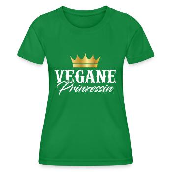 Vegan Princess - Women's Functional T-Shirt - kelly green - Front - AI Model Female 172 dark (172cm)