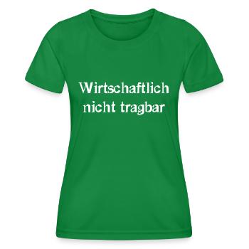 wirtschaftlich nicht tragbar - Frauen Funktions-T-Shirt - Kelly Green - Vorne - AI Model Female 172 dark (172cm)