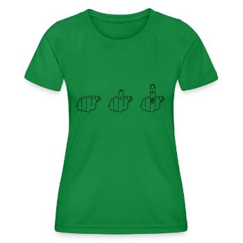 Mittelfinger - Frauen Funktions-T-Shirt - Kelly Green - Vorne - AI Model Female 172 dark (172cm)