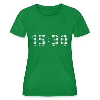 3 30 pm - This is the time - Women's Functional T-Shirt - kelly green - Front - AI Model Female 172 dark (172cm)