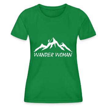wander woman - bergsteigerin - Berge - Wandern - Frauen Funktions-T-Shirt - Kelly Green - Vorne - AI Model Female 172 dark (172cm)