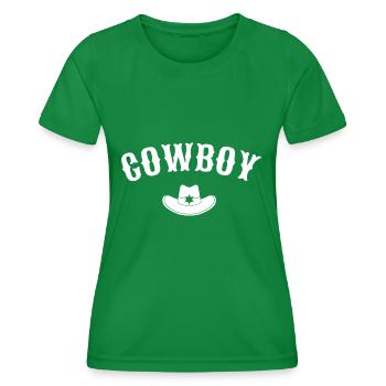 Cowboy stetson t shirt riding - Women's Functional T-Shirt - kelly green - Front - AI Model Female 172 dark (172cm)