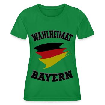 Wahlheimat Bayern, Heimat, Bayrisch, Franken - Frauen Funktions-T-Shirt - Kelly Green - Vorne - AI Model Female 172 dark (172cm)