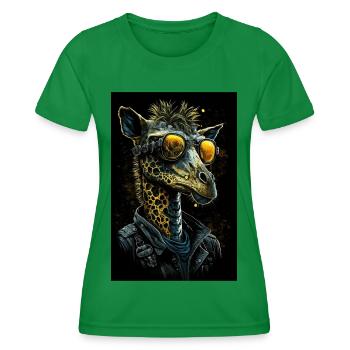 Cool Punk Giraffe - Women's Functional T-Shirt - kelly green - Front - AI Model Female 172 dark (172cm)