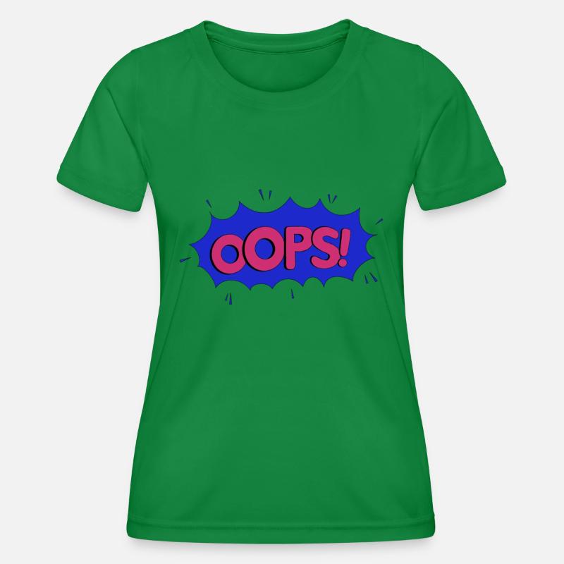 OOPS blue pink - Women's Functional T-Shirt - kelly green