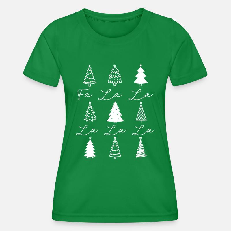 Christmas Trees Fa la la - Women's Functional T-Shirt - kelly green