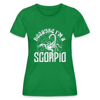 Weil ich ein Skorpion - Sternzeichen bin - Frauen Funktions-T-Shirt - Kelly Green - Vorne - AI Model Female 172 dark (172cm)