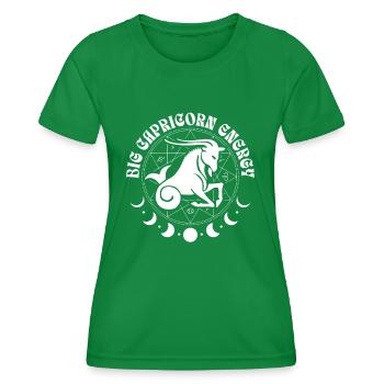 Grande Energie Capricorne - Astrologie Signe du Zodiaque - T-shirt sport Femme - vert - Devant - AI Model Female 172 dark (172cm)