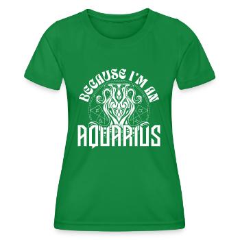 Weil ich ein Wassermann bin - Sternzeichen - Frauen Funktions-T-Shirt - Kelly Green - Vorne - AI Model Female 172 dark (172cm)