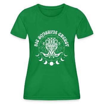 Große Energie des Wassermanns - Astrologie Sternzeichen - Frauen Funktions-T-Shirt - Kelly Green - Vorne - AI Model Female 172 dark (172cm)