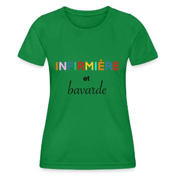 Infirmière et bavarde - T-shirt sport Femme - vert - Devant - AI Model Female 172 dark (172cm)