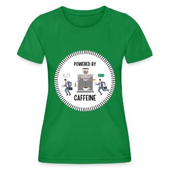 Powered by Caffeine (Man) - Frauen Funktions-T-Shirt - Kelly Green - Vorne - AI Model Female 172 dark (172cm)