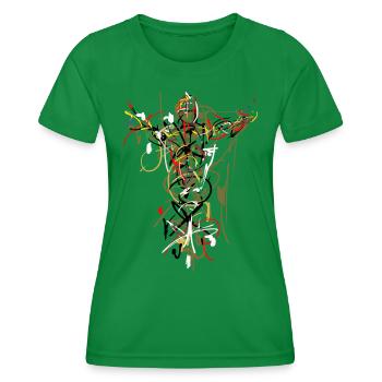 abstrakt - Frauen Funktions-T-Shirt - Kelly Green - Vorne - AI Model Female 172 dark (172cm)