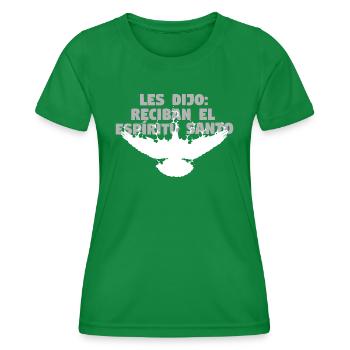 Receive Comforter - Spanish - Women's Functional T-Shirt - kelly green - Front - AI Model Female 172 dark (172cm)